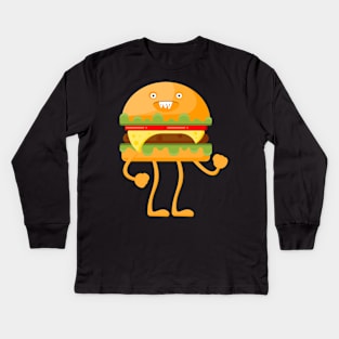 Burger monster. Kids Long Sleeve T-Shirt